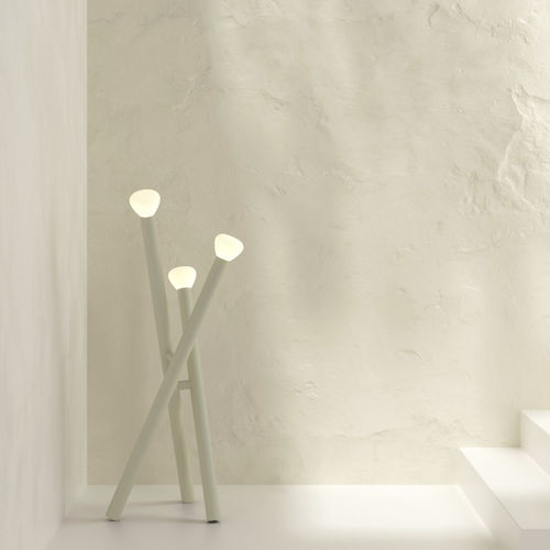 Lampada da terra - 05 - Lambert et Fils - in alluminio / in vetro soffiato / in vetro smerigliato