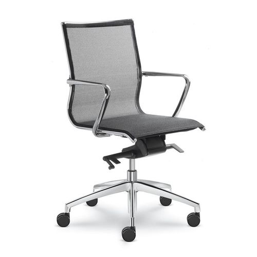 Sedia da ufficio contemporanea - PLUTO - LD Seating s.r.o. - da interno / in rete / in pelle
