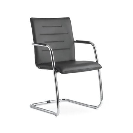 Sedia da conferenza da interno - OSLO - LD Seating s.r.o. - in acciaio con rivestimento a polvere / con supporto in acciaio cromato / imbottita