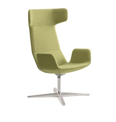 Poltrona contemporanea - FLEXI LOUNGE - LD Seating s.r.o. - in tessuto / in alluminio lucido / a orecchioni
