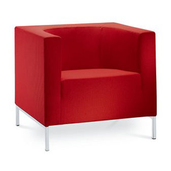 Poltrona contemporanea - KUBIK - LD Seating s.r.o. - in pelle / in tessuto / rossa