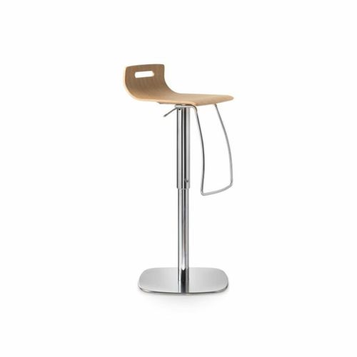 Sgabello da bar contemporaneo - STILO  - PF Stile Srl - in legno / con supporto in acciaio / con base centrale