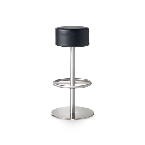 Sgabello da bar contemporaneo - GALAXY  - PF Stile Srl - in pelle / con supporto in acciaio / con base centrale