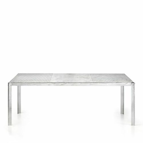 Tavolo contemporaneo - Hope Plus/B - PF Stile Srl - in acciaio / con supporto in acciaio / rettangolare
