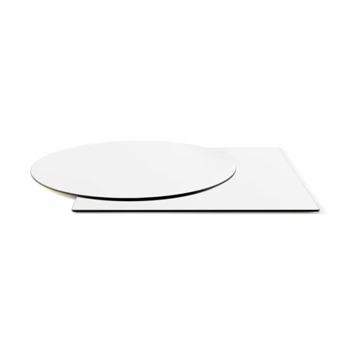 Piano per tavolo in HPL - PF Stile Srl - per uso contract / bianco / nero