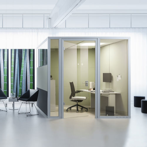 Isola di privacy per ufficio acustica - PREFORM GmbH - modulare / in vetro / in metallo