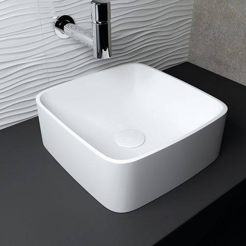 Lavabo da appoggio - DELIOS / ENEA - mcbath - Moldcom Composites - in Solid Surface / quadrato / contemporaneo