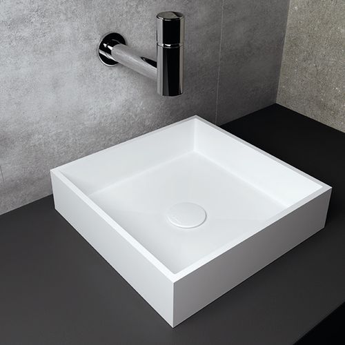Lavabo da appoggio - NICEA / RODAS - mcbath - Moldcom Composites - in Solid Surface / rettangolare / contemporaneo