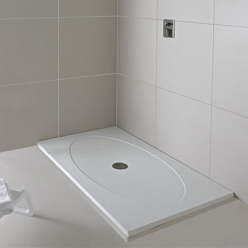 Piatto doccia rettangolare - OLIMPIA - mcbath - Moldcom Composites - rialzato / ultrapiatto / in pietra