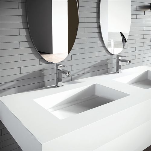 Lavabo da incasso - Y04 - mcbath - Moldcom Composites - in Solid Surface / doppio / rettangolare
