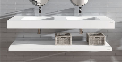 Piano lavabo doppio - I - mcbath - Moldcom Composites - in Solid Surface