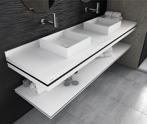 Piano lavabo doppio - IW - mcbath - Moldcom Composites - in Solid Surface