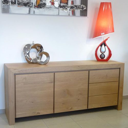 Credenza contemporanea - SYMPHONIE - DELORME MEUBLES - in rovere / in vetro laccato
