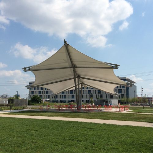 Membrana architettonica PTFE - CORTEX PAVILION - FabriTec Structures - per tensostruttura / per spazio pubblico / traslucida