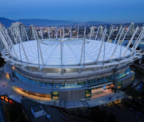 Membrana architettonica PTFE - BC PLACE STADIUM - FabriTec Structures - per tensostruttura / per spazio pubblico / per tetto