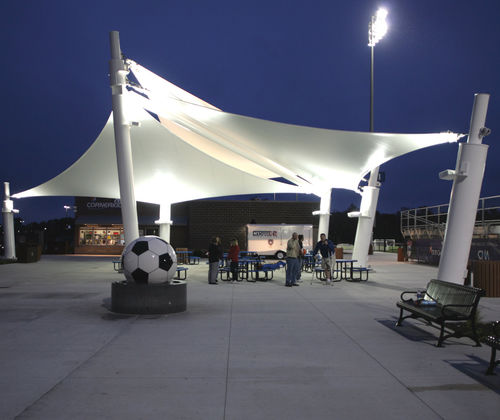 Membrana architettonica in PVC - OVERLAND PARK SOCCER COMPLEX - FabriTec Structures - in tessuto di vetro rivestito PVC / per tensostruttura / per spazio pubblico