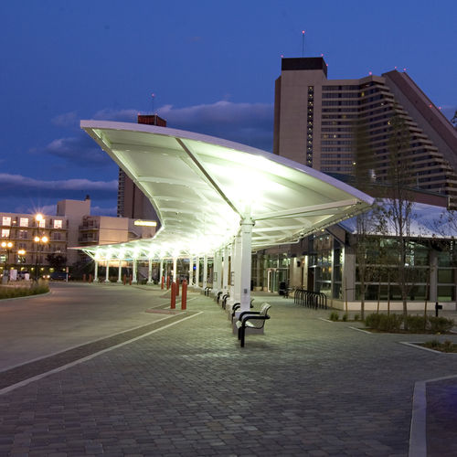 Membrana architettonica PTFE - RTC CENTENNIAL PLAZA TRANSIT CENTER - FabriTec Structures - per tensostruttura / per spazio pubblico / per tetto