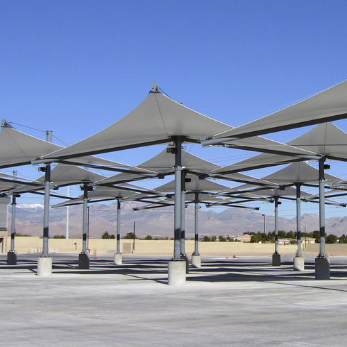 Membrana architettonica in PVC - RTC SUNSET MAINTENANCE FACILITY - FabriTec Structures - in tessuto di vetro rivestito PVC / per tensostruttura / per spazio pubblico