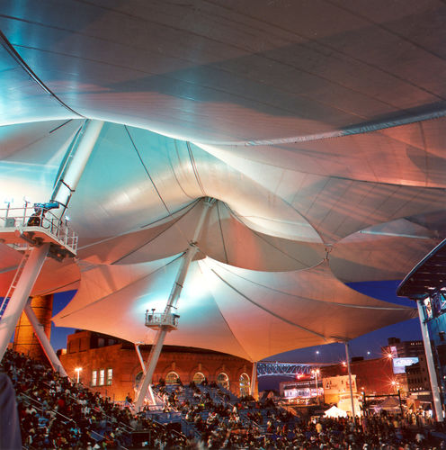 Membrana architettonica in PVC - NAUTICA PAVILION - FabriTec Structures - per tensostruttura / per spazio pubblico / per soffitto
