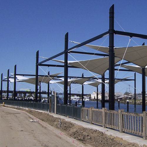 Membrana architettonica PTFE - STOCKTON WATERFRONT MARINA - FabriTec Structures - per tensostruttura / per spazio pubblico / per frangisole