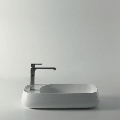 Lavabo sospeso - 33190101 - Alice Ceramica - in ceramica / con miscelatore / rettangolare