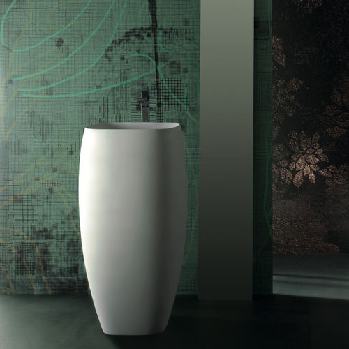 Lavabo autoportante - 33140101 - Alice Ceramica - in ceramica / con miscelatore / rettangolare
