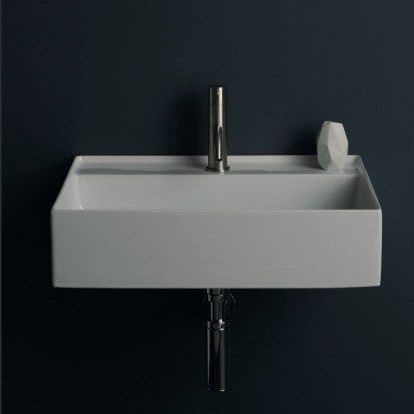 Lavabo sospeso - 31230101/S - Alice Ceramica - in ceramica / con miscelatore / rettangolare