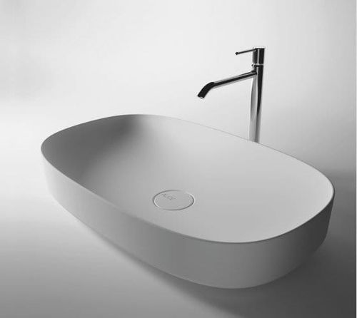 Lavabo da appoggio - 22400101 - Alice Ceramica - in ceramica / con miscelatore / rettangolare