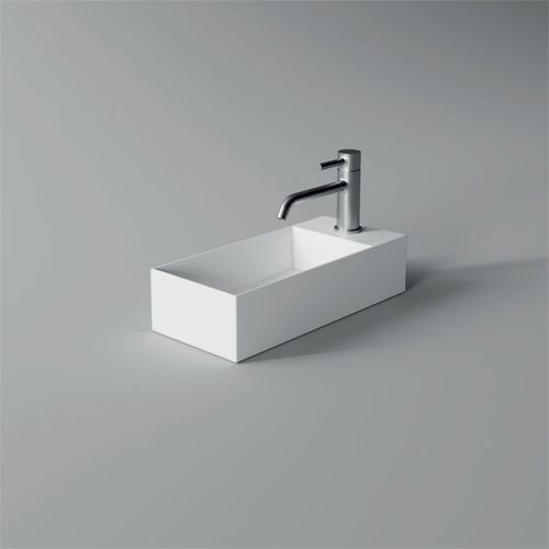 Lavabo da appoggio - 34110101 - Alice Ceramica - in ceramica / con miscelatore / rettangolare