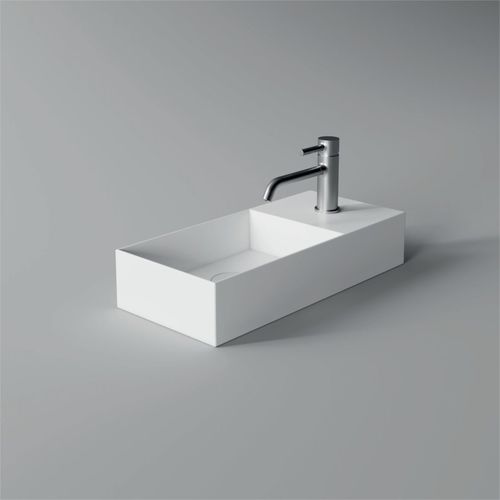Lavabo da appoggio - 34100101 - Alice Ceramica - in ceramica / con miscelatore / rettangolare