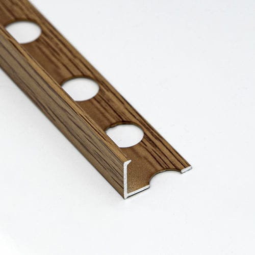 Profilo di finitura in alluminio - WOOD L12 - ALUMACER® - per angolo esterno / a L / marrone