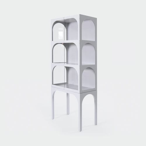 Vetrina contemporanea - VALV - Ringvide - con piedi alti / in legno laccato / in MDF