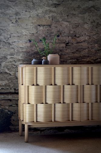 Credenza contemporanea - W196-N - Ringvide - in rovere / in betulla / su misura