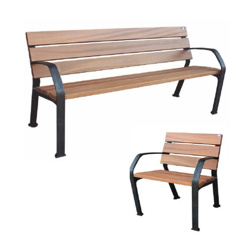 Panca per spazi pubblici contemporanea - DAWN - Ado urban - in legno / in plastica / con schienale