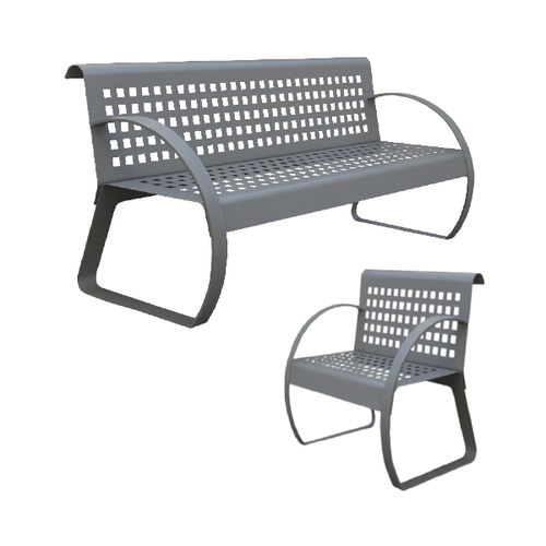 Panca per spazi pubblici contemporanea - FLEX - Ado urban - in acciaio galvanizzato / in acciaio / in acciaio inossidabile