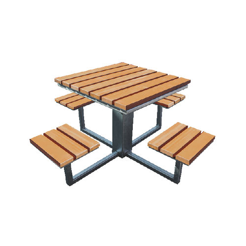 Tavolo da picnic contemporaneo - STRONG - Ado urban - in legno / in acciaio inossidabile / con supporto in acciaio inossidabile
