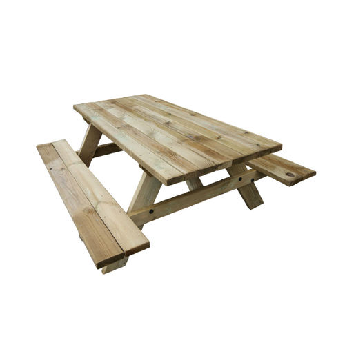 Tavolo da picnic classico - SILVESTRE - Ado urban - in legno / con supporto in legno / rettangolare
