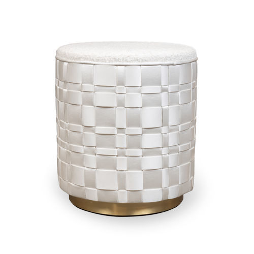 Sgabello contemporaneo - GRACE  - Memoir - in tessuto / con supporto in ottone spazzolato / con base centrale