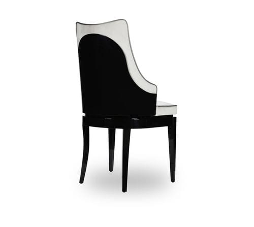 Sedia da pranzo contemporanea - Noir  - Memoir - da interno / in tessuto / con supporto in legno laccato