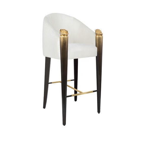 Sedia alta contemporanea - BLOSSOM - Memoir - da interno / in tessuto / con supporto in legno laccato