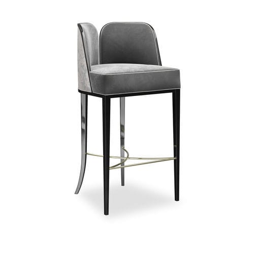 Sedia alta contemporanea - COLETTE  - Memoir - da interno / in tessuto / con supporto in legno laccato