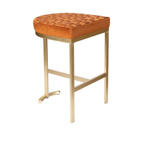 Sgabello da bar contemporaneo - GRACE  - Memoir - in tessuto / con supporto in ottone spazzolato / con 3 piedi