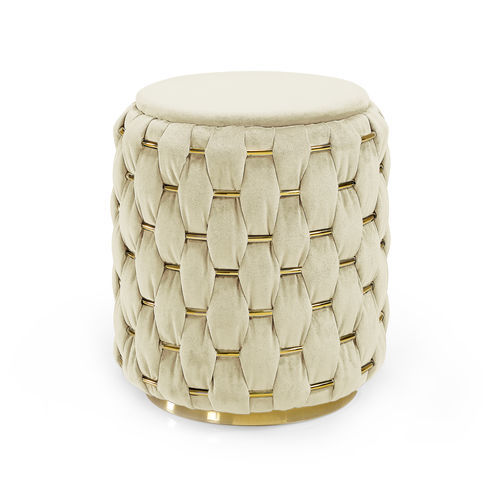 Sgabello contemporaneo - LUST  - Memoir - in tessuto / con supporto in ottone lucido / con base centrale