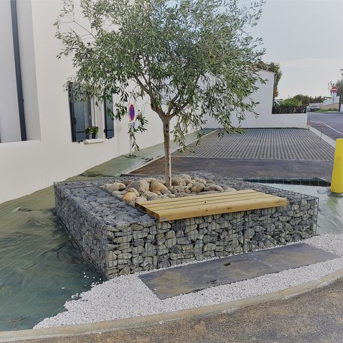 Griglia per alberi quadrata - ENTOURAGE ARBRE GABION - ID GABION - L'AGENCE URBAINE - in acciaio / in acciaio galvanizzato / in pietra