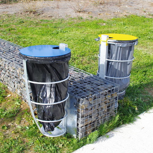 Portarifiuti pubblico - VILLA - ID GABION - L'AGENCE URBAINE - per raccolta differenziata / da parete / fisso