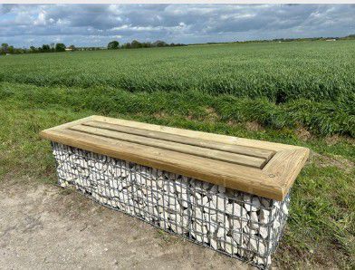 Panca per spazi pubblici contemporanea - CONTOUR - ID GABION - L'AGENCE URBAINE - in acciaio galvanizzato / in acciaio / in calcestruzzo