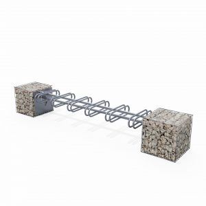 Rastrelliera per biciclette a pavimento - SC26P50 - ID GABION - L'AGENCE URBAINE - in materiale riciclabile / con gabbione / per spazi pubblici