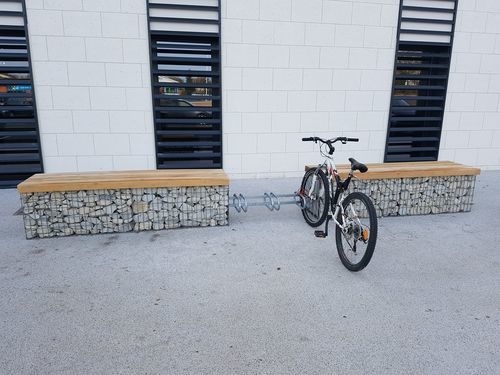 Rastrelliera per biciclette a pavimento - GF722 - ID GABION - L'AGENCE URBAINE - in materiale riciclabile / con gabbione / per spazi pubblici