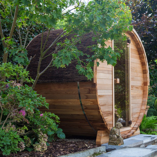 Sauna a infrarossi - BARREL IR - Alpha Wellness Sensations - per uso residenziale / in legno / in cedro rosso