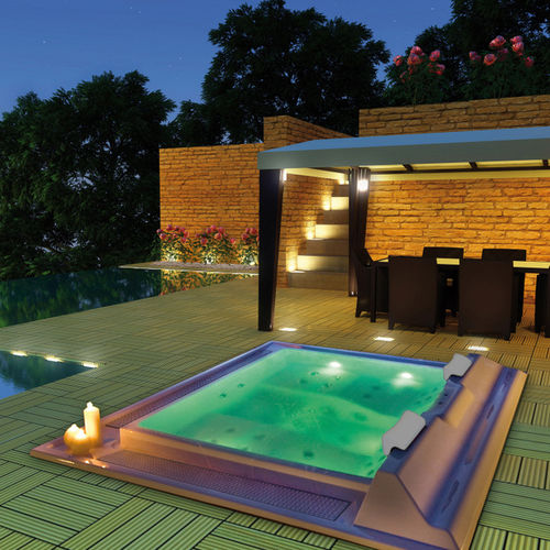 Spa da incasso - CHALEUR PRO LOUNGE - Alpha Wellness Sensations - quadrata / 4 posti / in acciaio galvanizzato